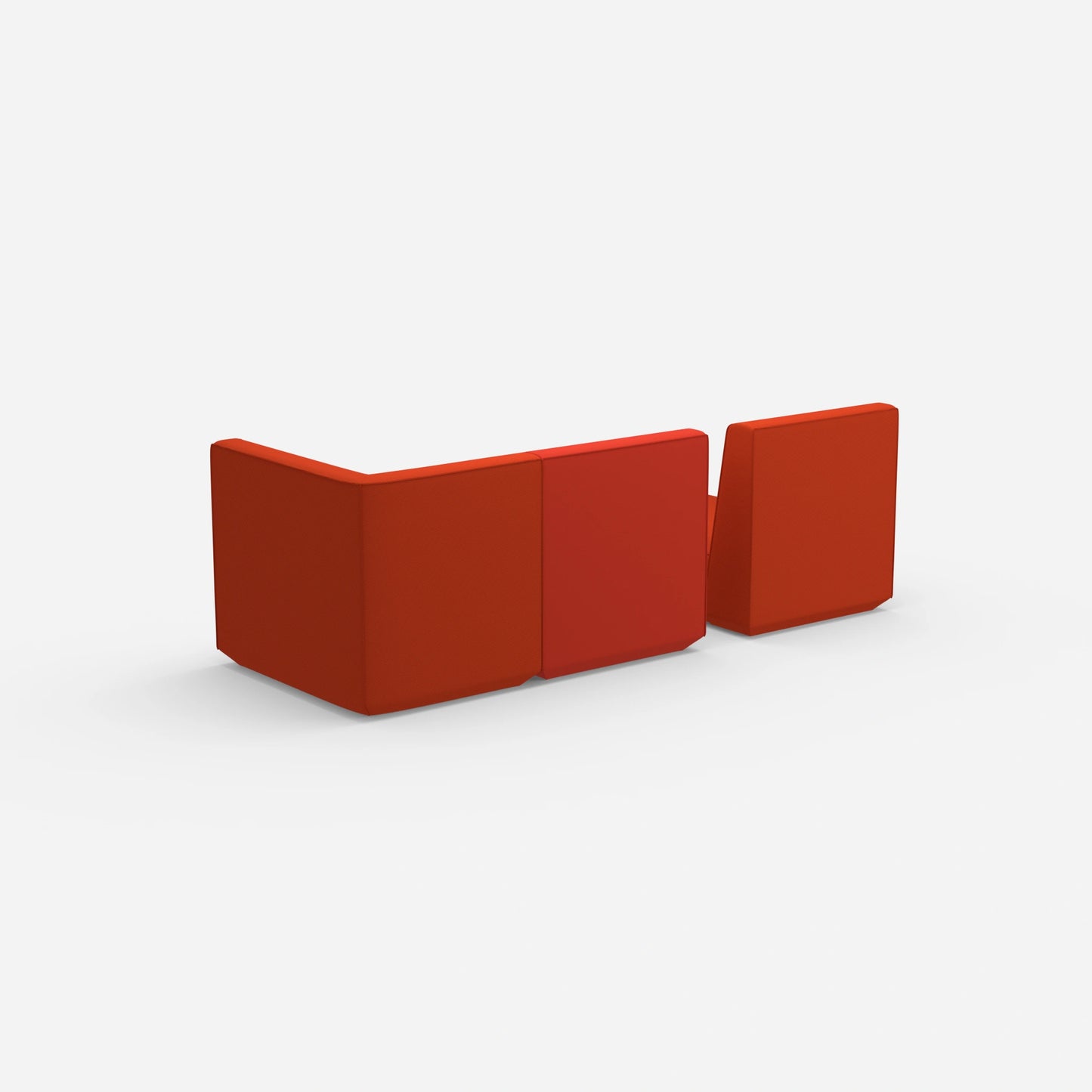 2-seater with ottoman with high backrest from behind