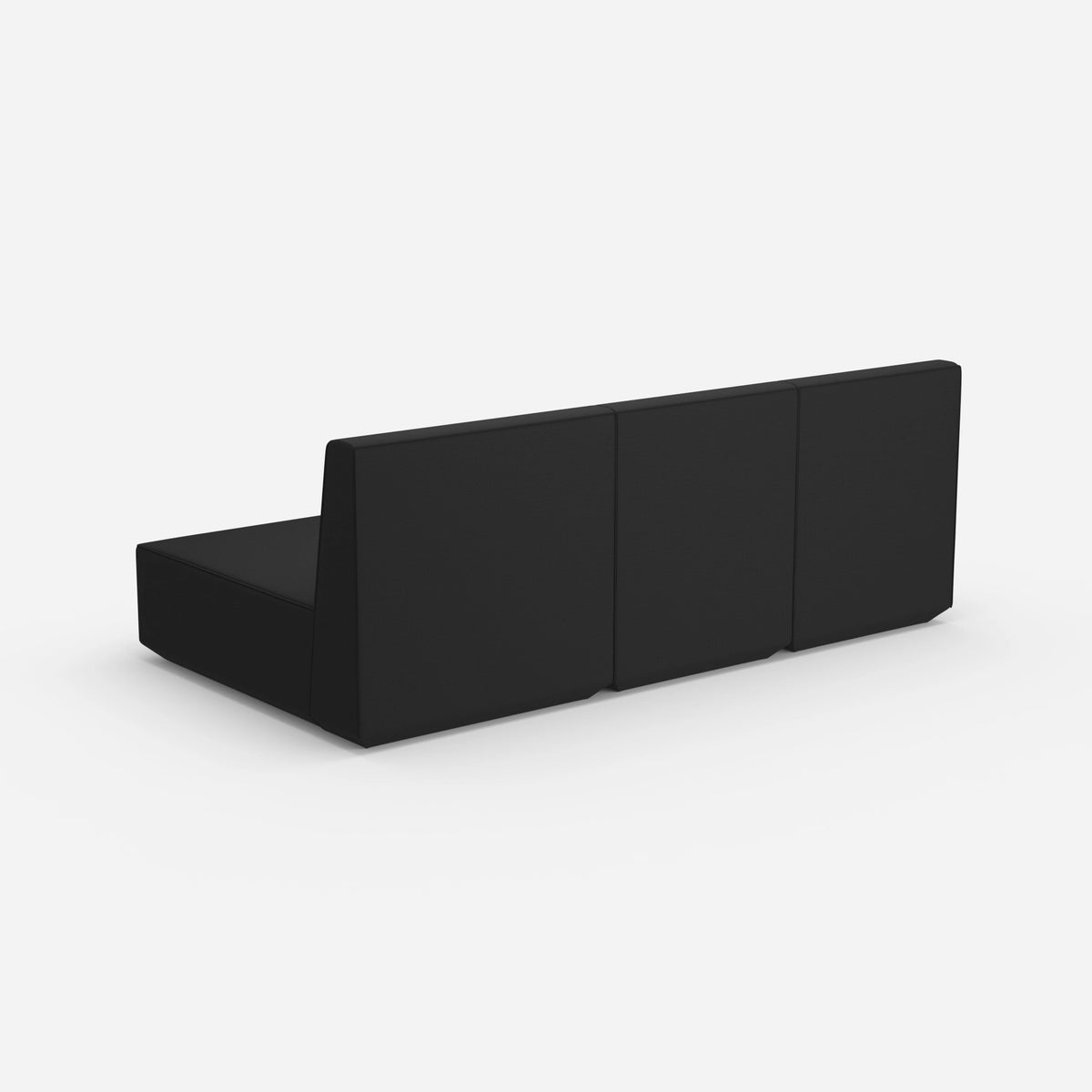 3 Personen Sofa mit Recamiere von hinten