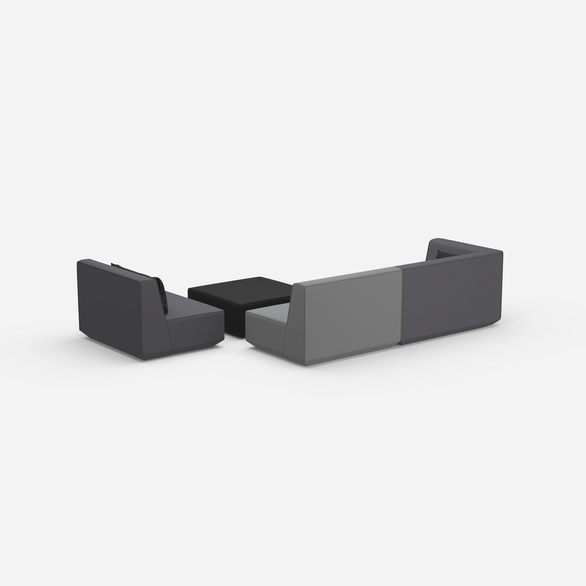 3 Sitzer mit Sessel von hinten