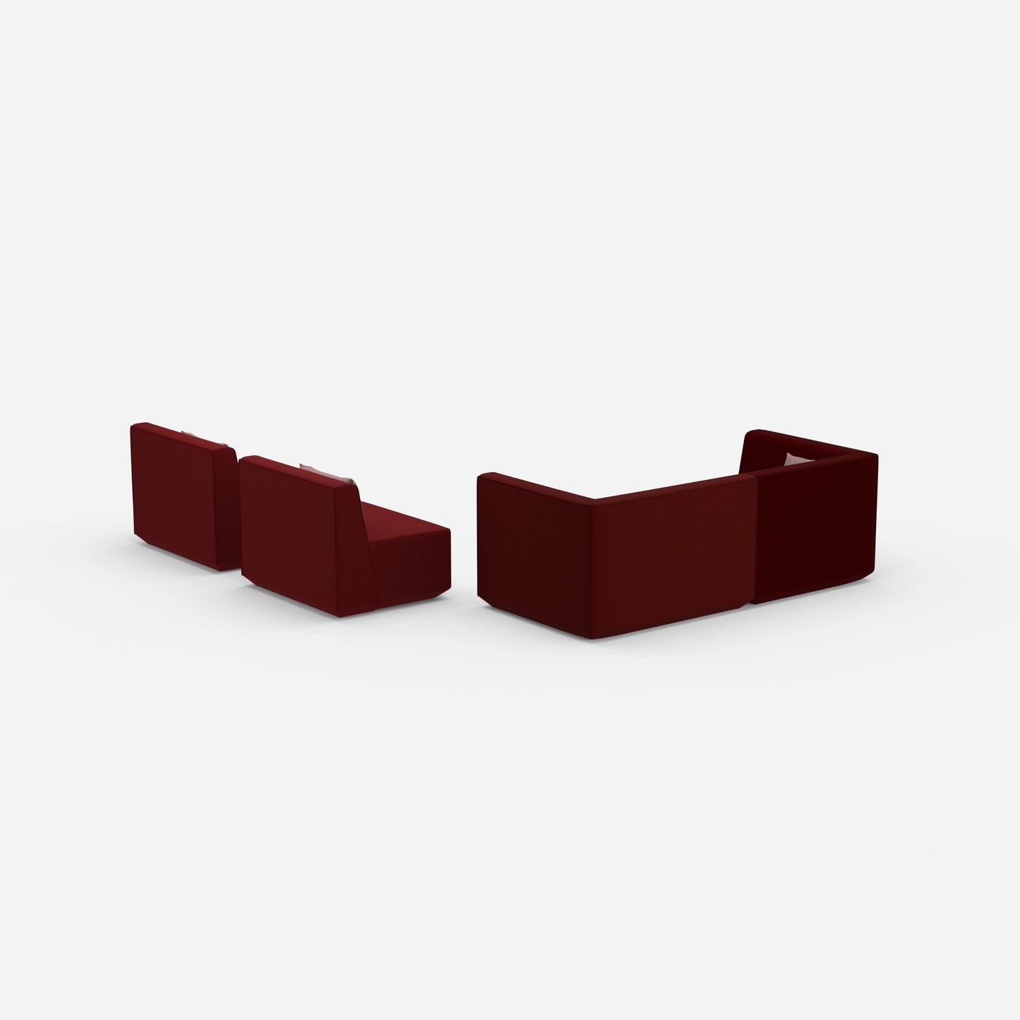 3 Sitzer Sofa mit 2 Sesseln von hinten