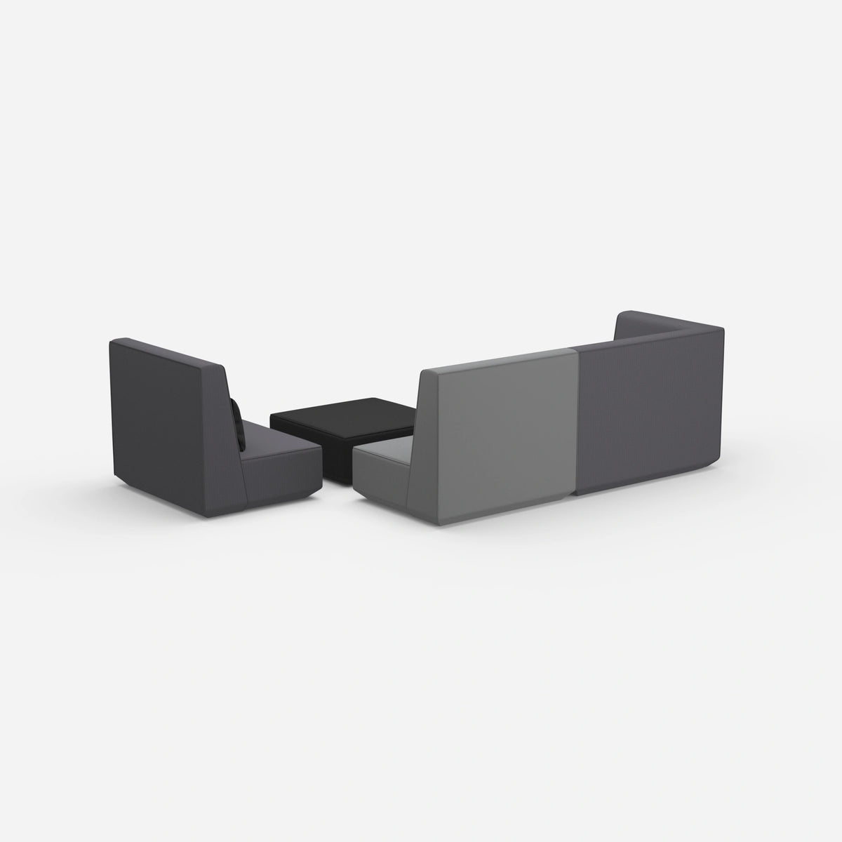 Dreisitzer Sofa mit Sessel von hinten