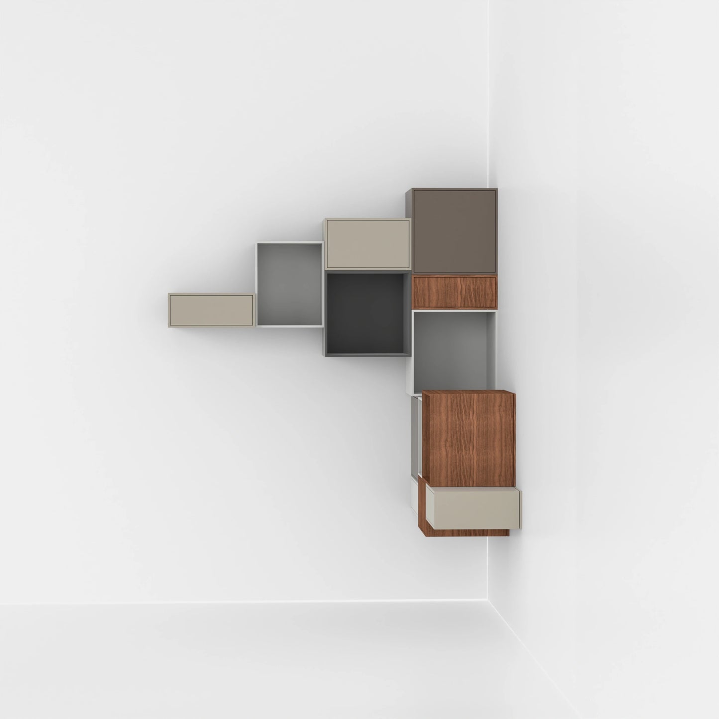 Corner shelving RK050 from the left side