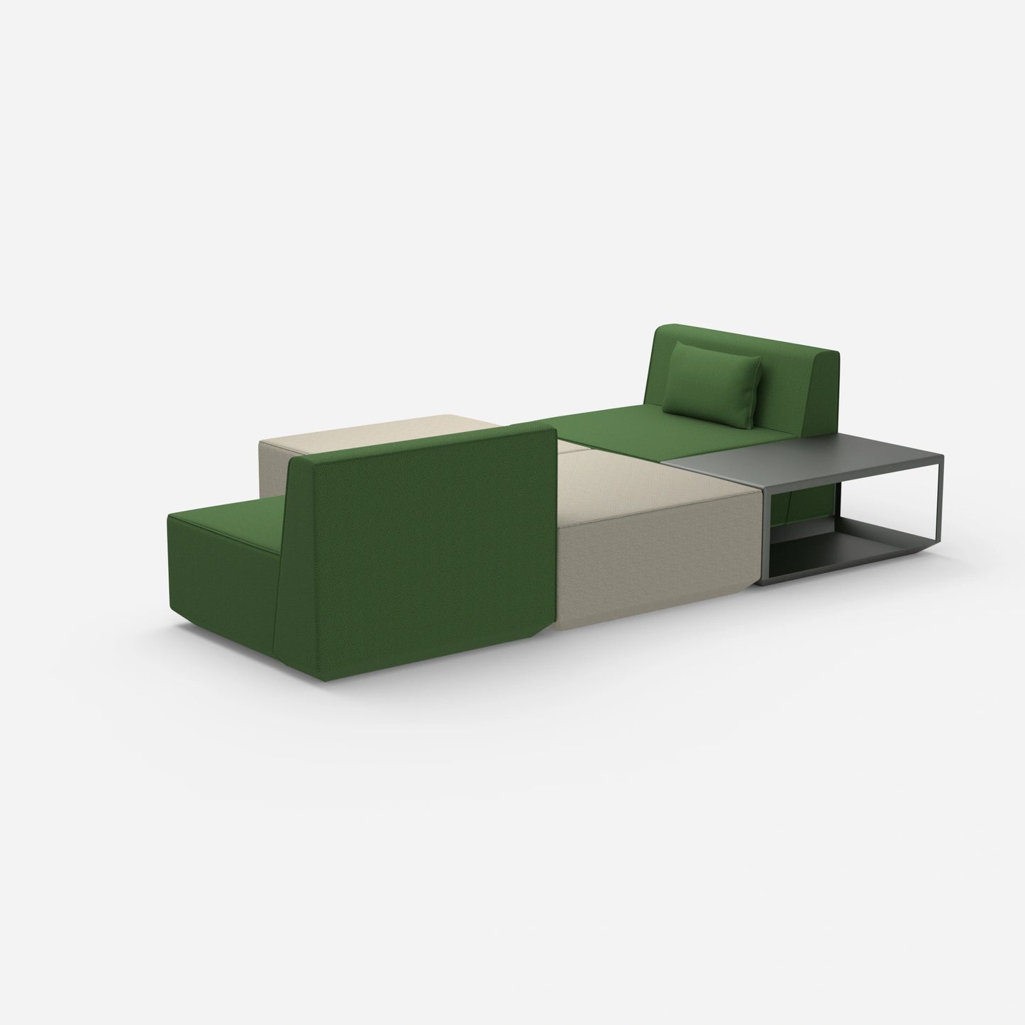 Elegante Sofainsel von hinten