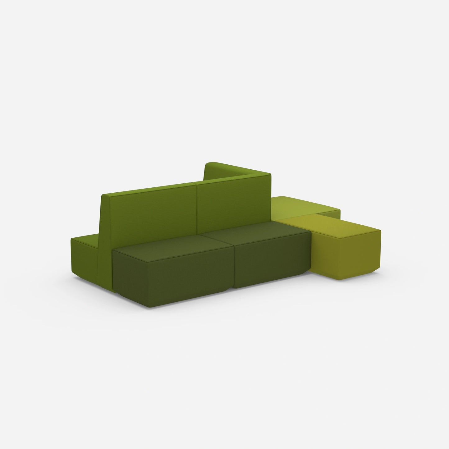 Banc vert vu de derrière