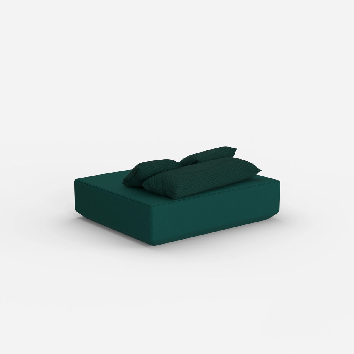 Moderner Pouf petrol von hinten