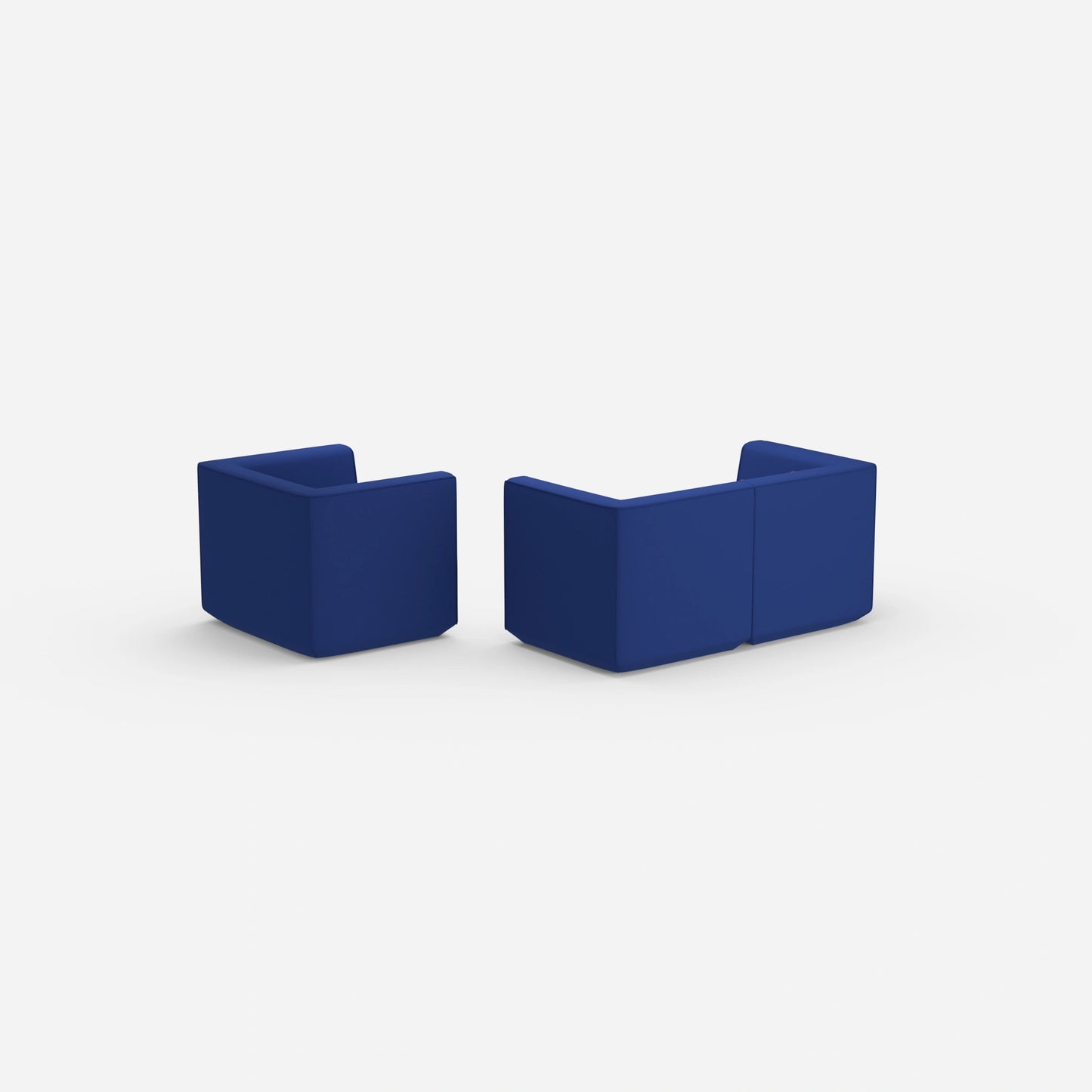 Modulares Sofa mit Sessel von hinten