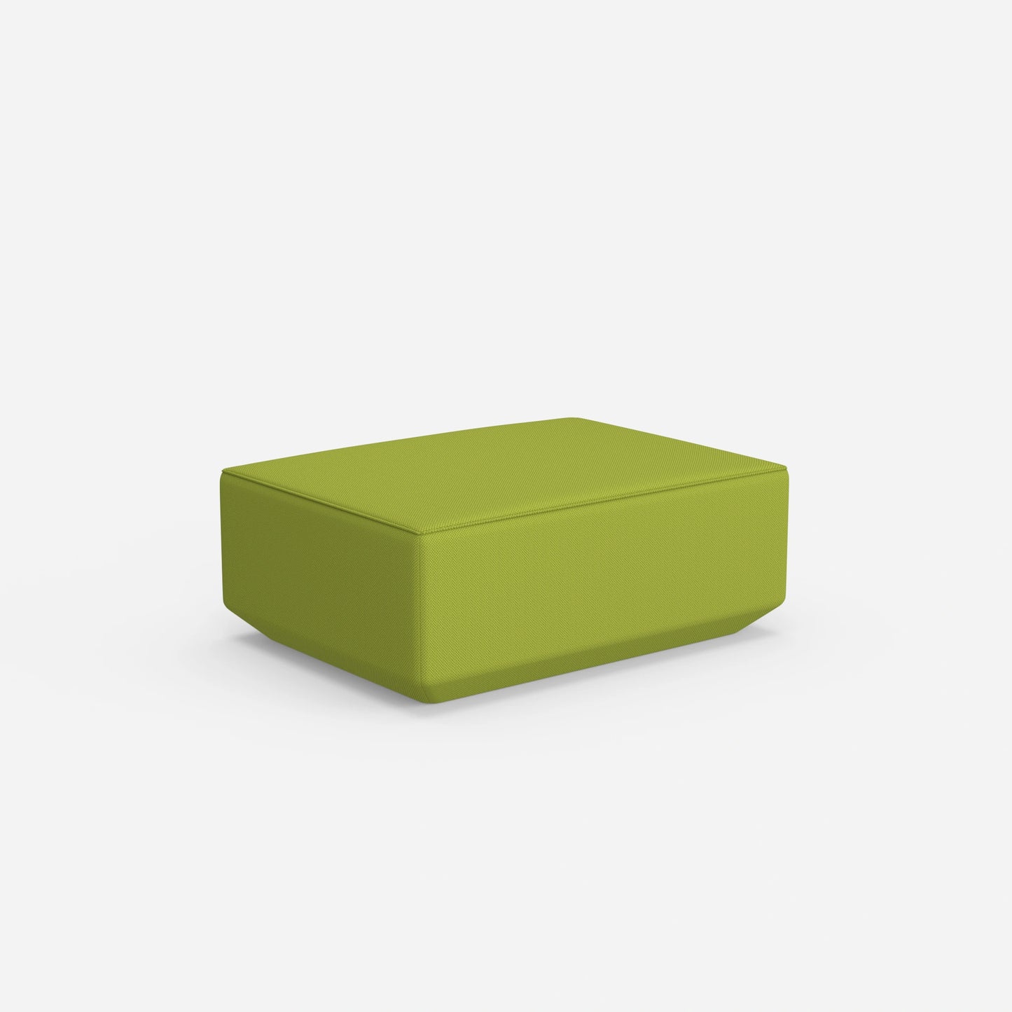 Pouf in Grün von hinten