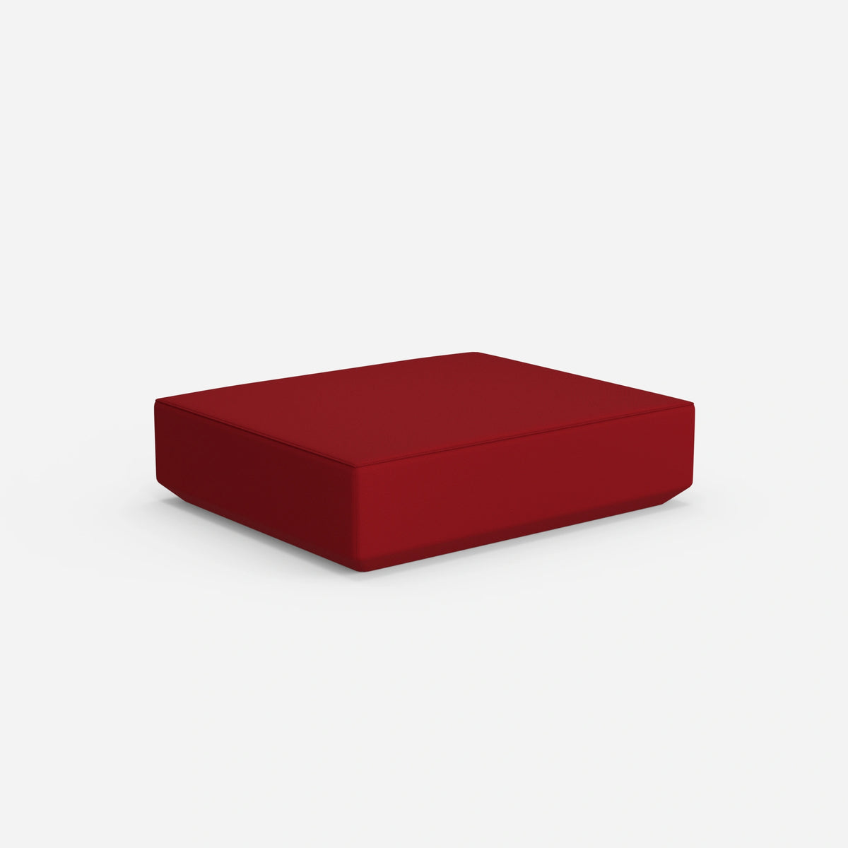 Roter Pouf von hinten