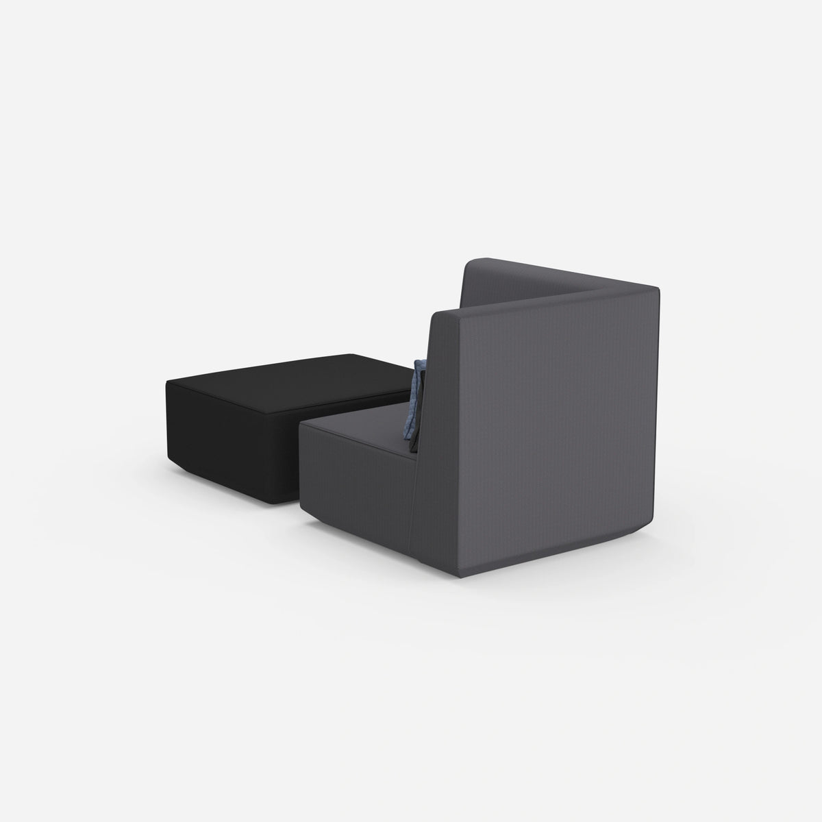 Sessel mit Hocker modern von hinten