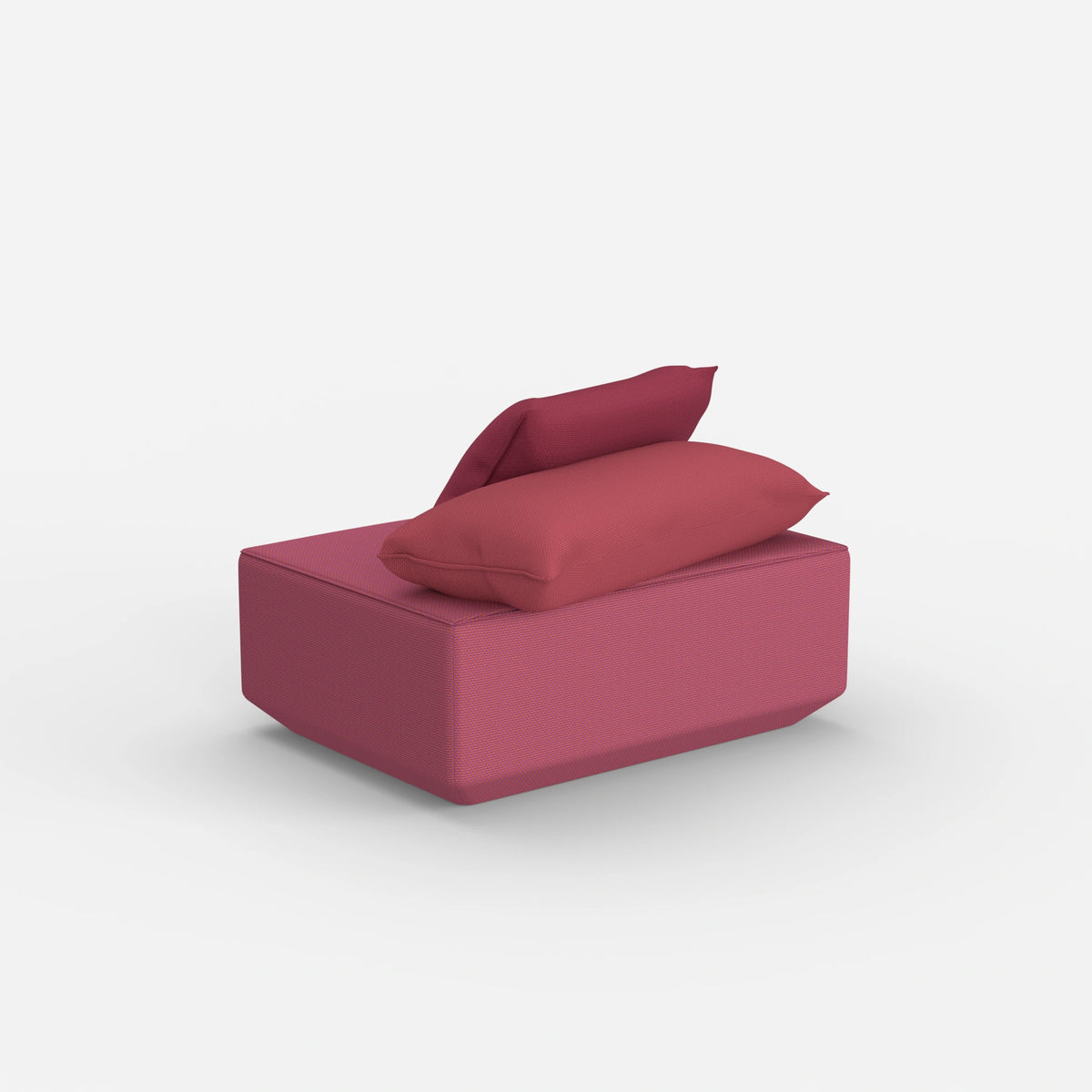 Sitzpouf in Rosa von hinten