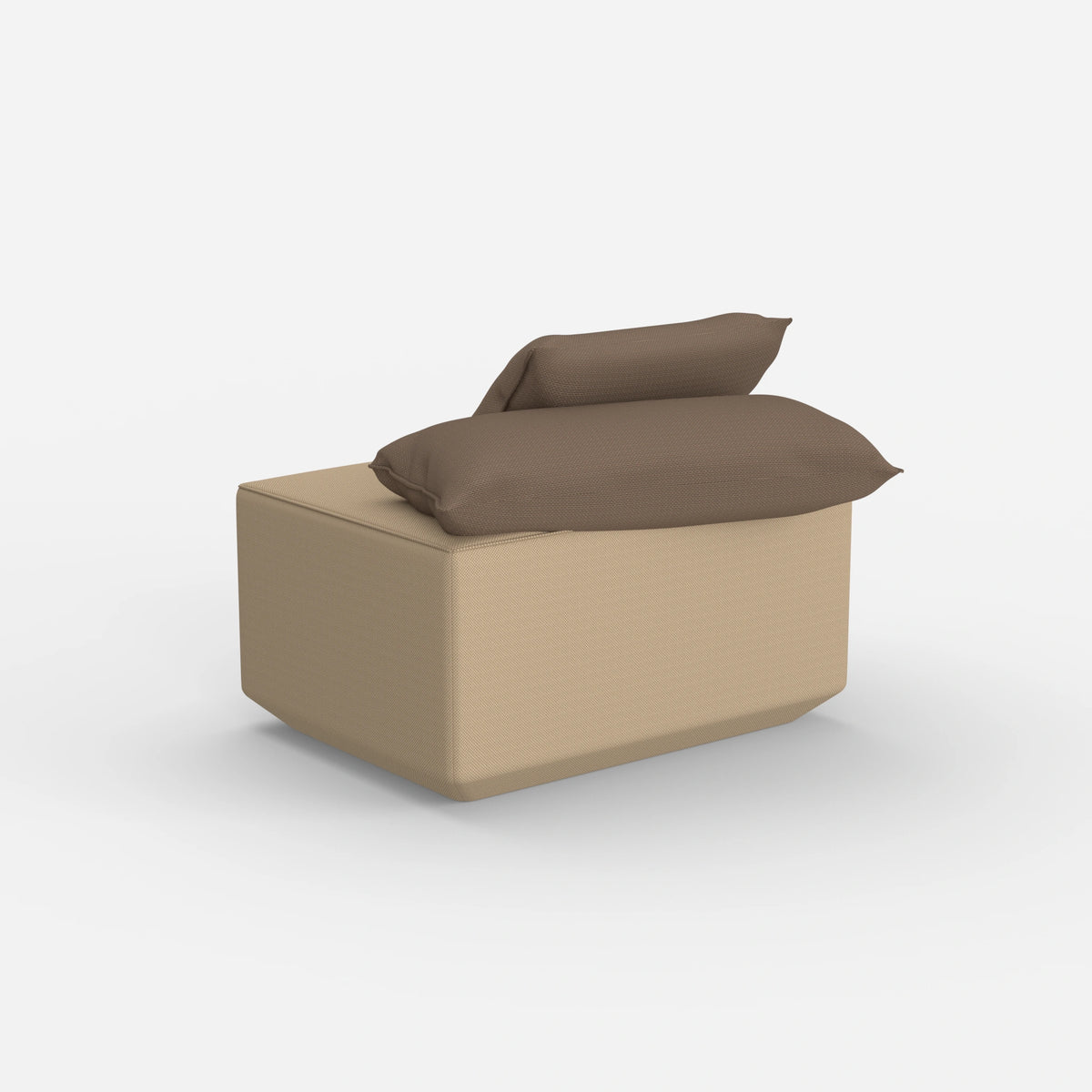 Sitzpouf taupe modern von hinten