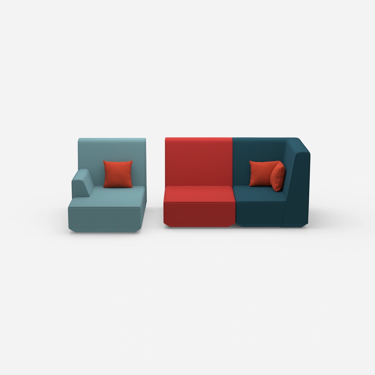 2 seater with ottoman with high backrest from the front