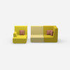 2 seater with ottoman with high backrest from the front