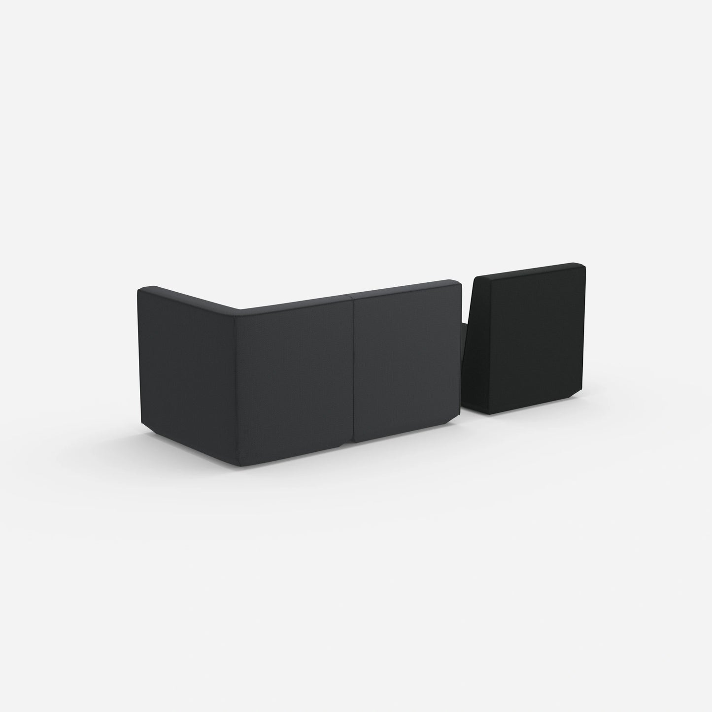 2-seater with ottoman with high backrest from behind