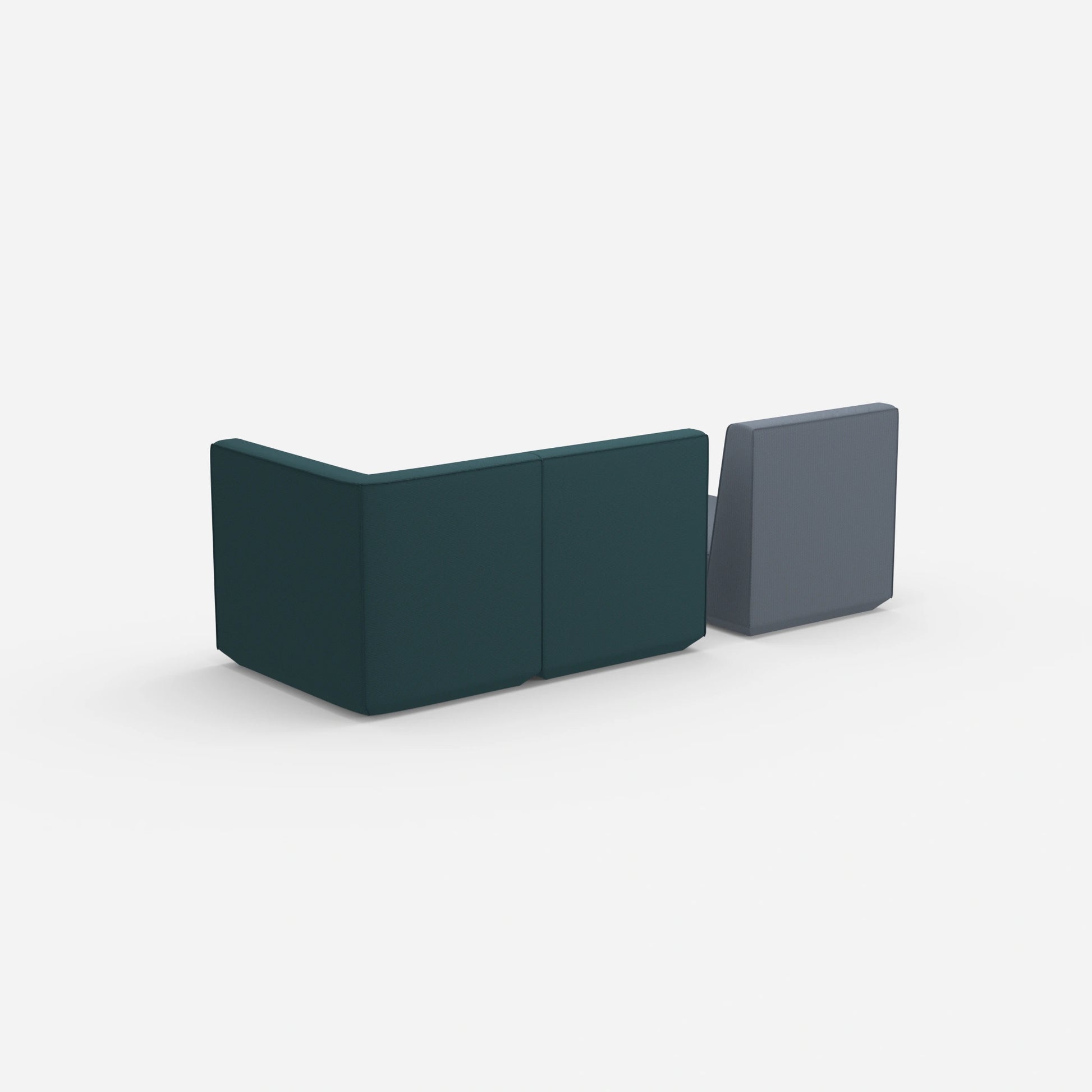 2-seater with ottoman with high backrest from behind