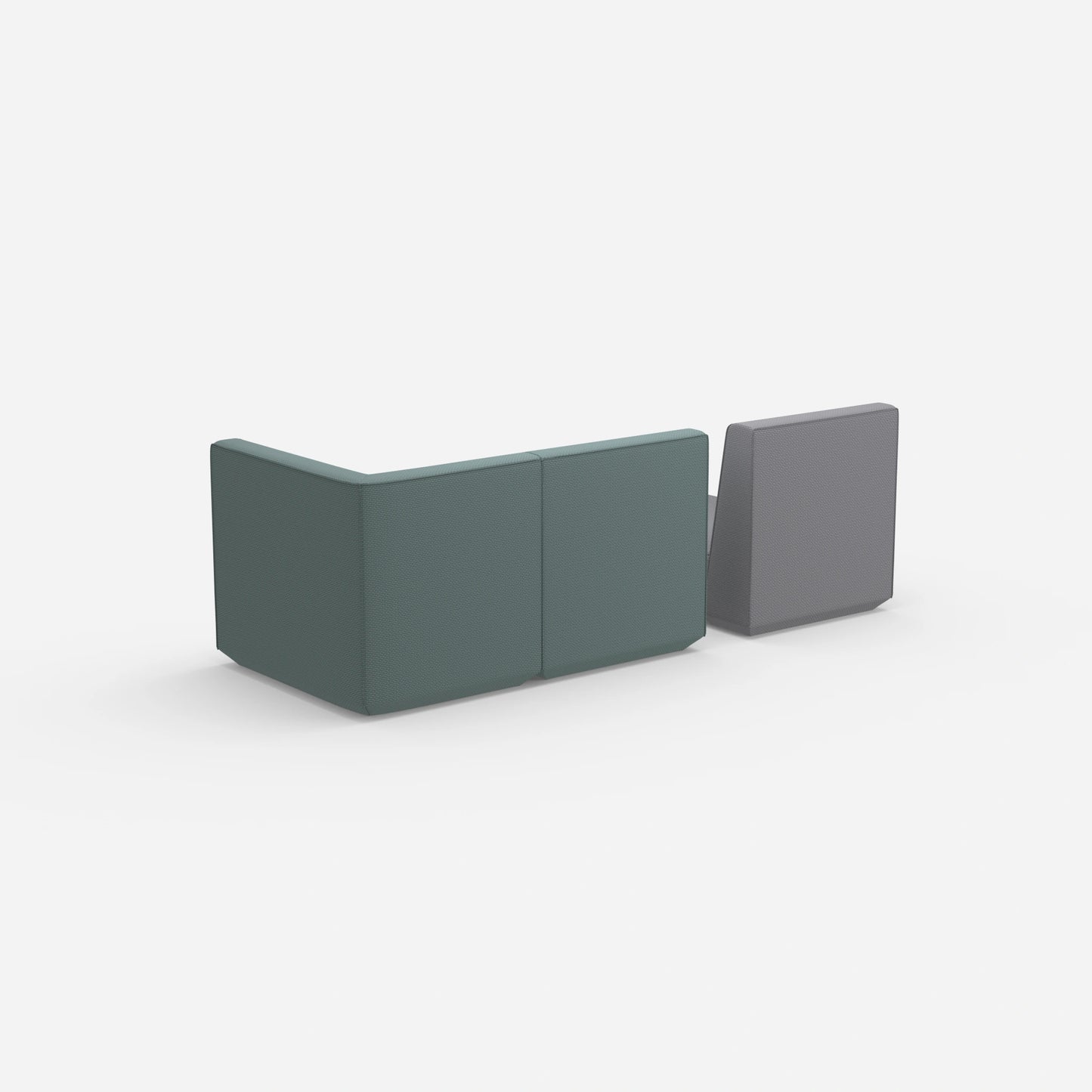 2-seater with ottoman with high backrest from behind