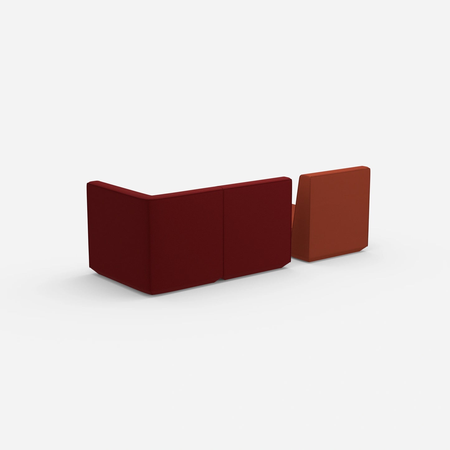 2-seater with ottoman with high backrest from behind