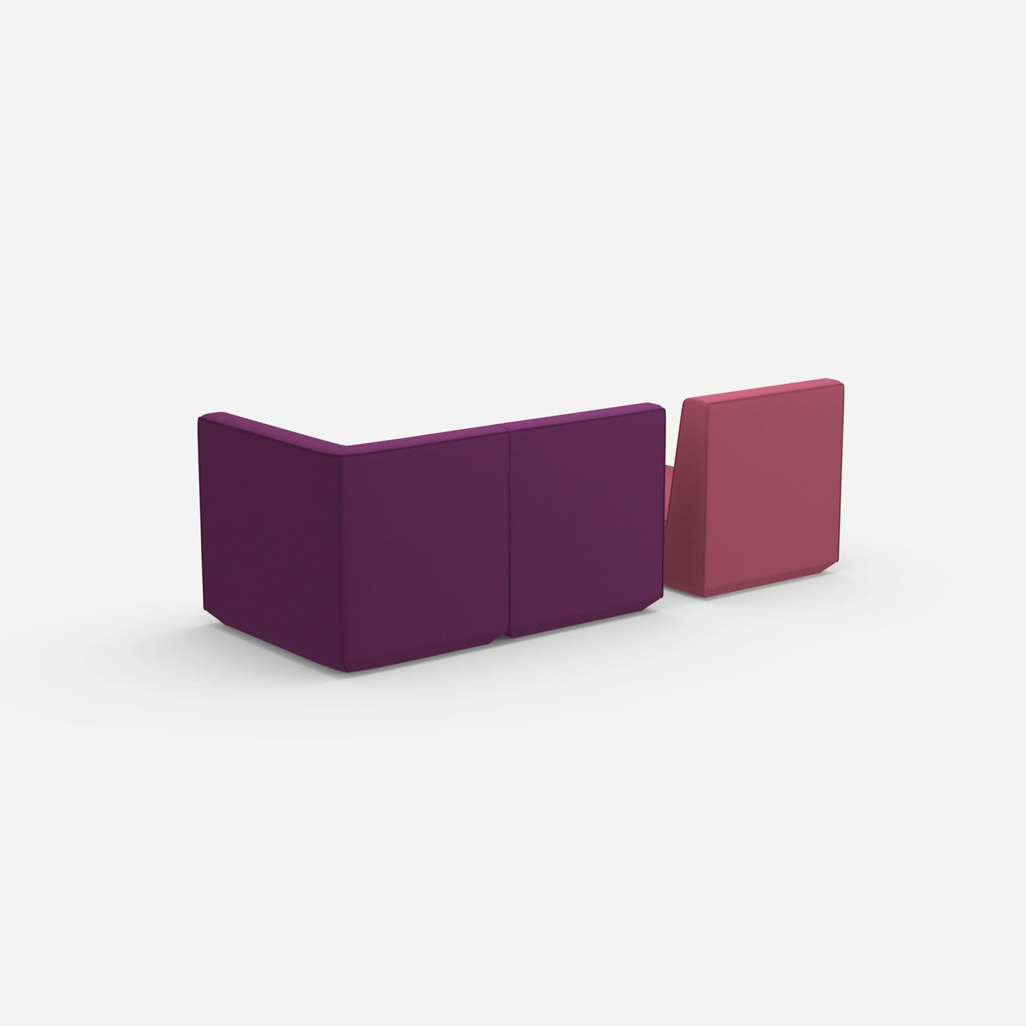 2-seater with ottoman with high backrest from behind