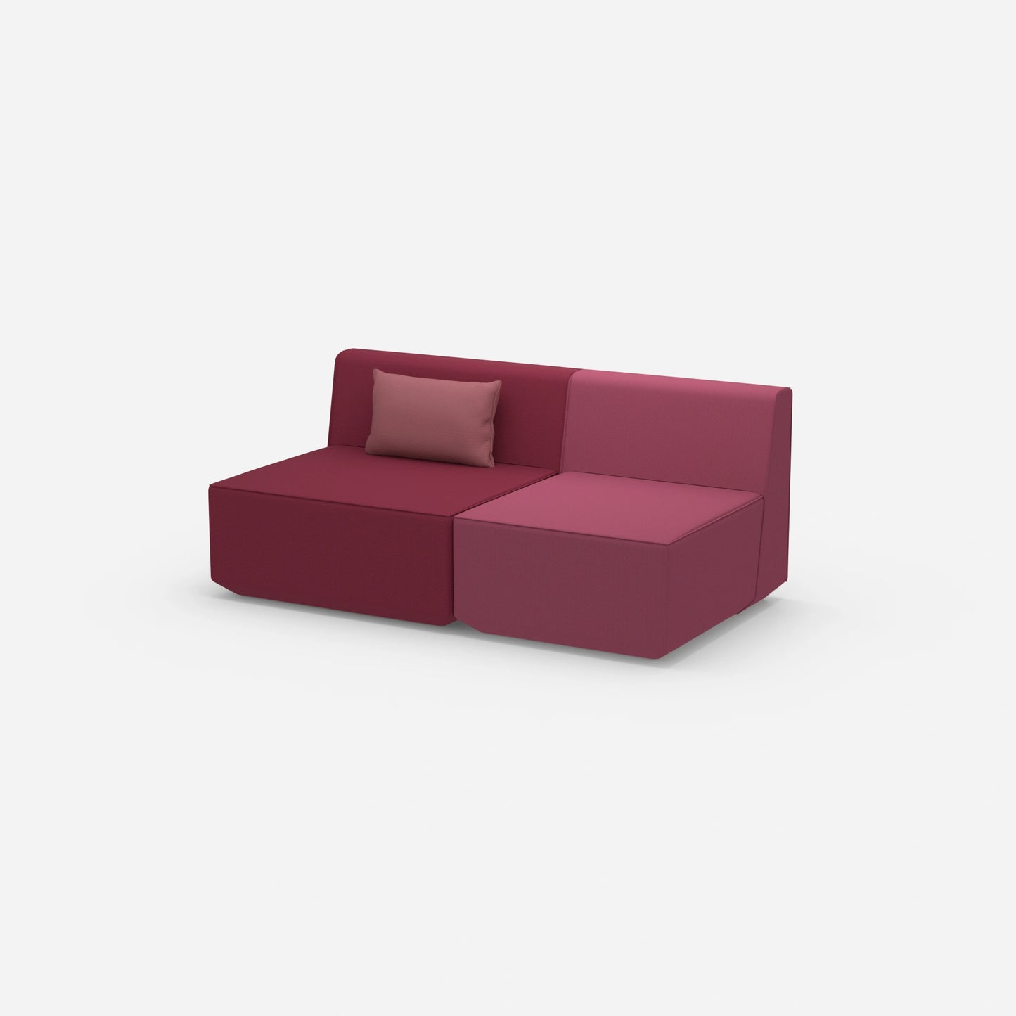 2 Sitzer rosa von der Seite