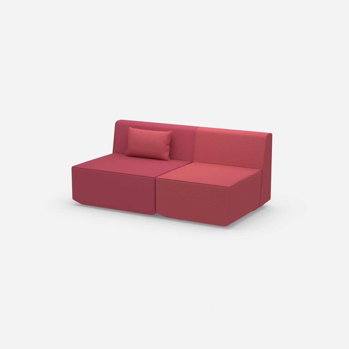 2 Sitzer rosa von der Seite