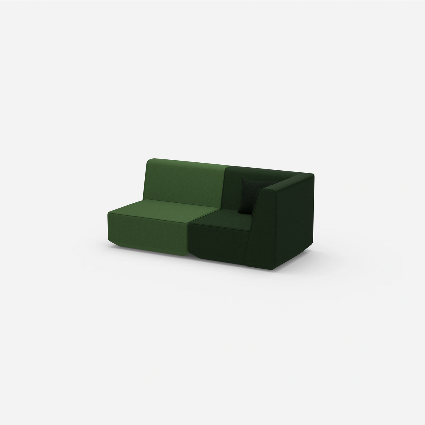 2 Sitzer Sofa grün von der Seite