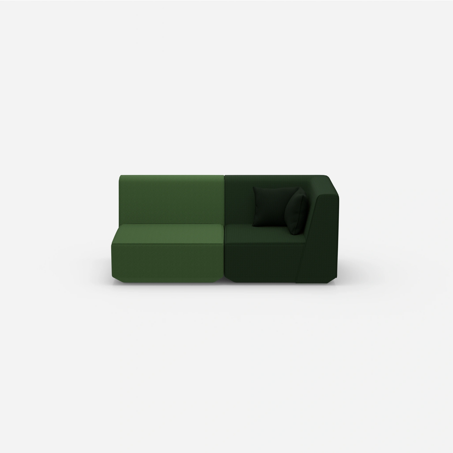 2 Sitzer Sofa grün von vorne