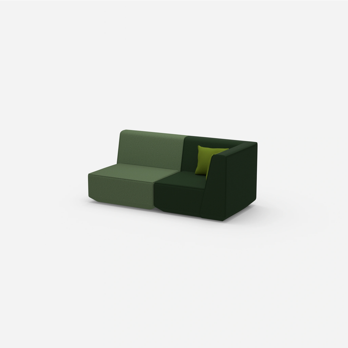 2 Sitzer Sofa grün von der Seite