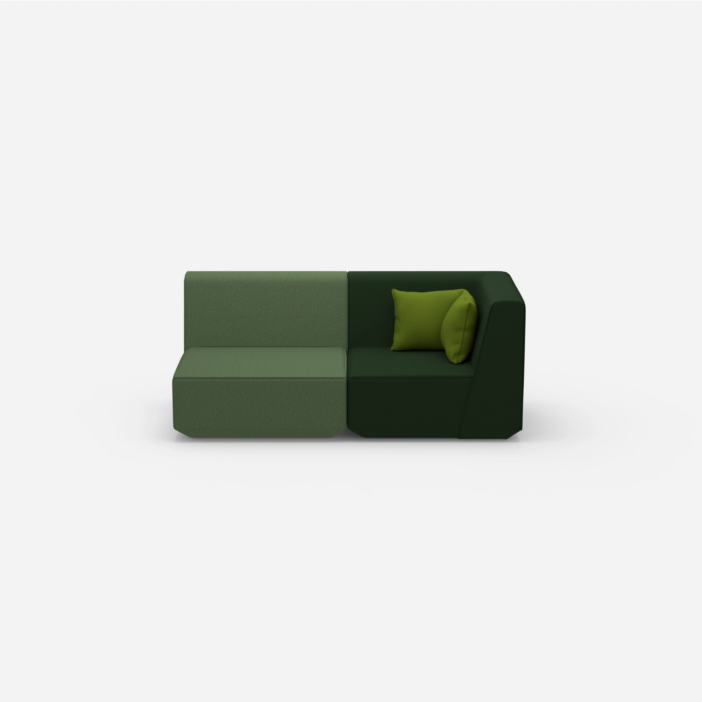 2 Sitzer Sofa grün von vorne