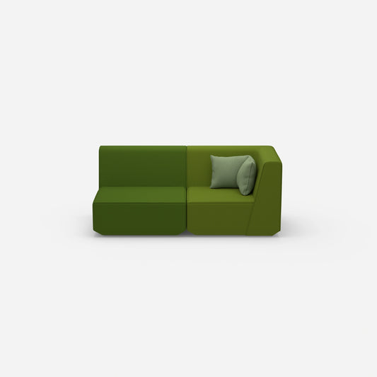 2 Sitzer Sofa grün von vorne