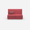 2er Sofa rosa mit hohem Rücken von vorne