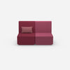 2er Sofa rosa mit hohem Rücken von vorne