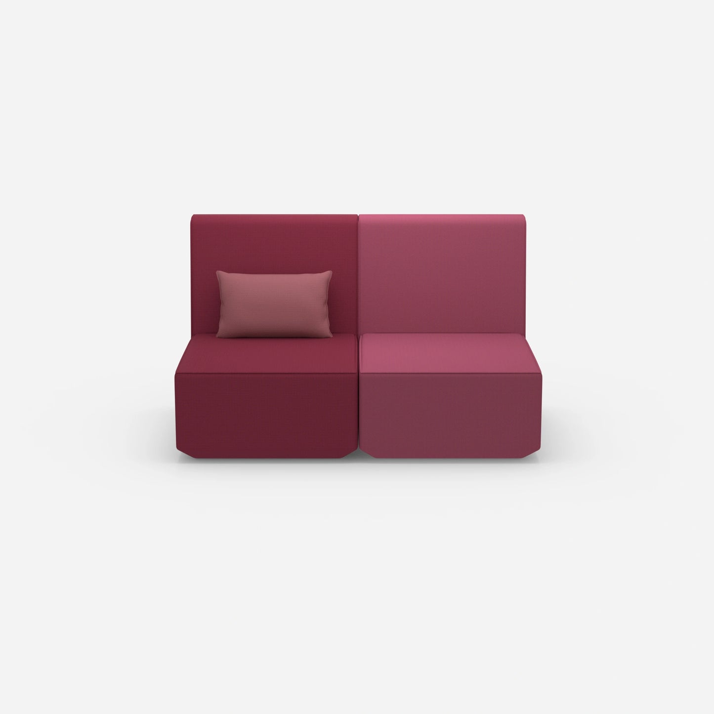 2er Sofa rosa mit hohem Rücken von vorne