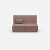 2er Sofa rosa mit hohem Rücken von vorne