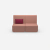 2er Sofa rosa mit hohem Rücken von vorne