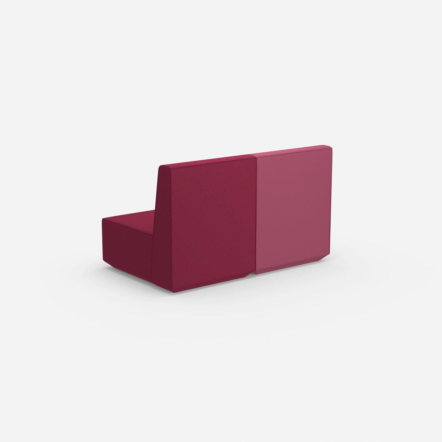 2er Sofa rosa mit hohem Rücken von hinten