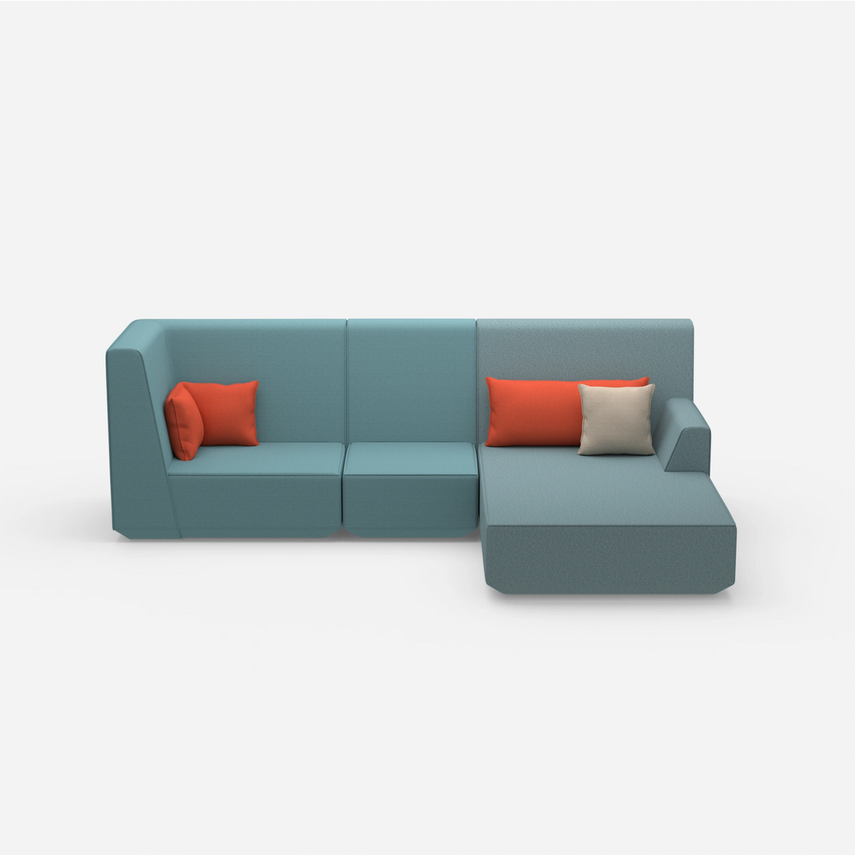 3 Personen Sofa mit Ottomane von vorne