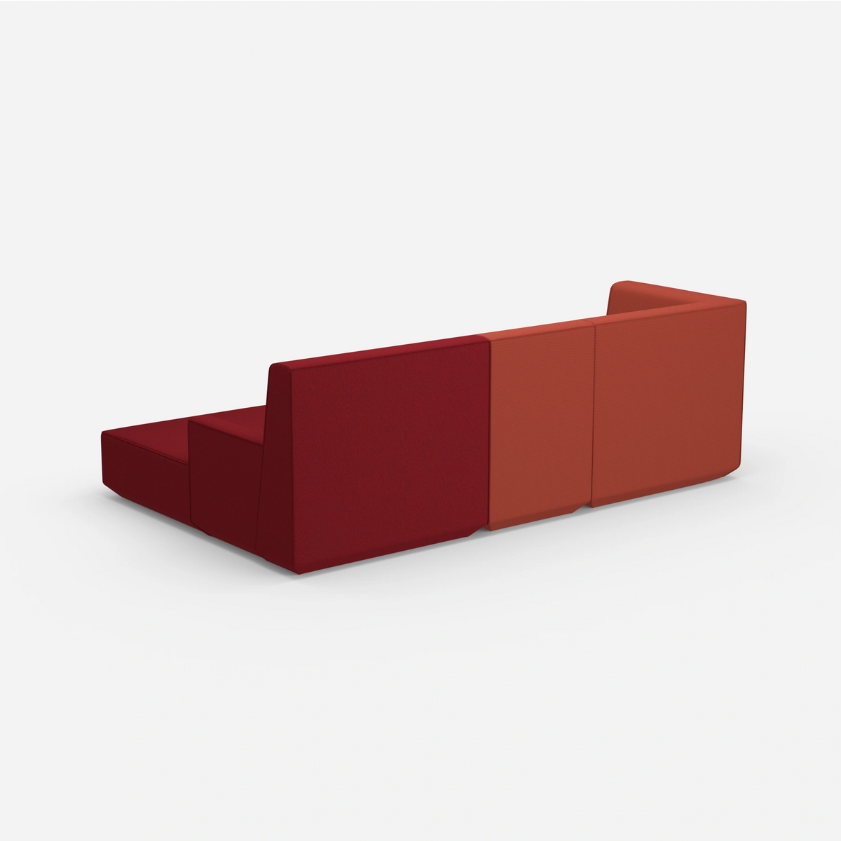 3 Personen Sofa mit Ottomane von hinten