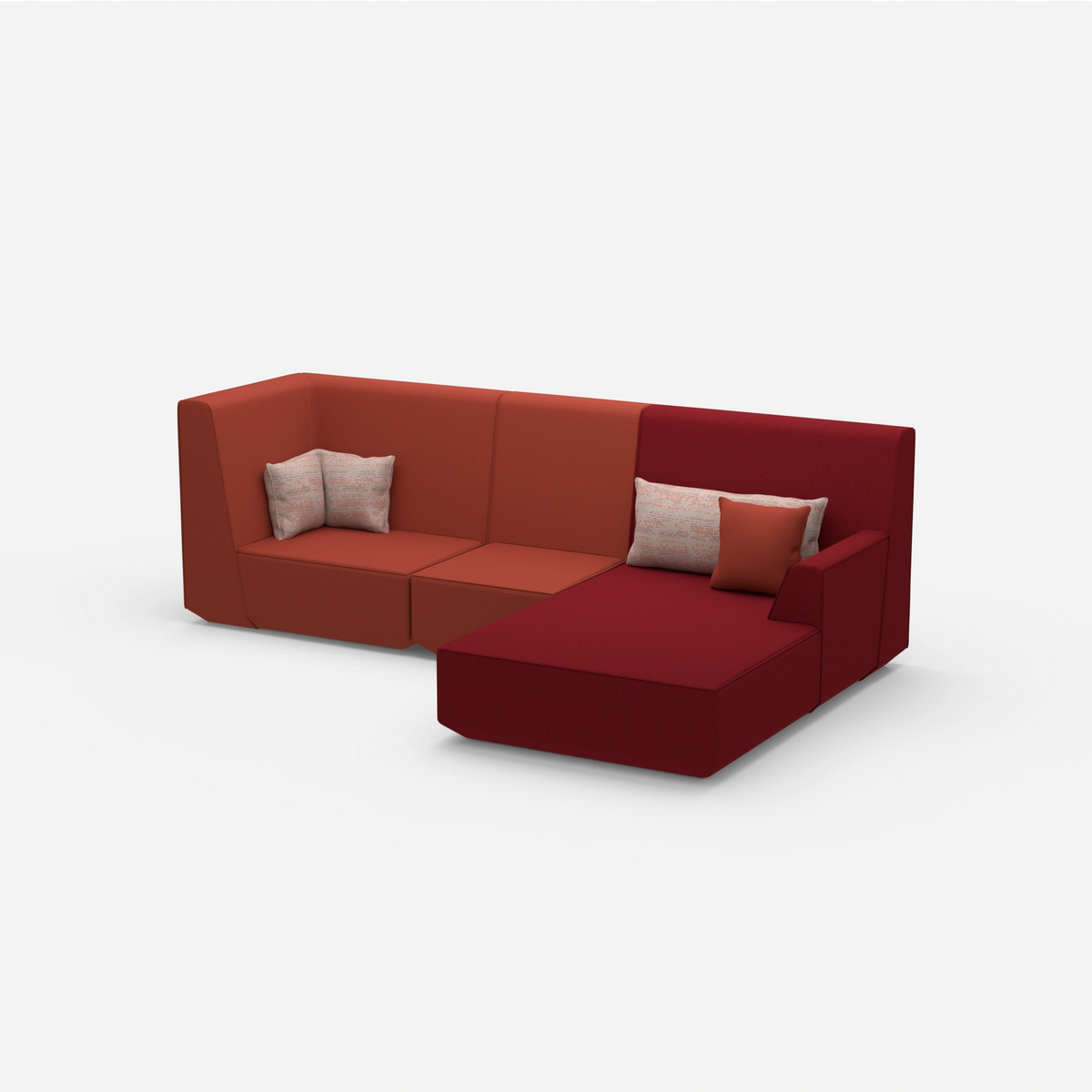 3 Personen Sofa mit Ottomane von der Seite