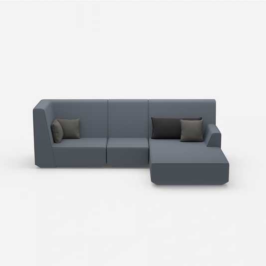 3 Personen Sofa mit Ottomane von vorne