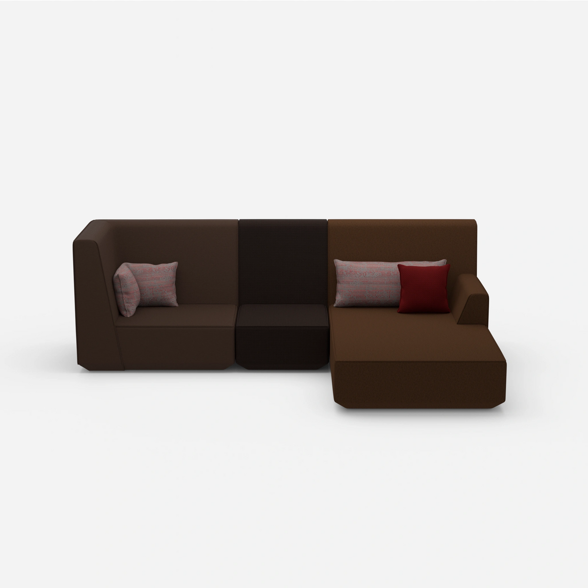 3 Personen Sofa mit Ottomane von vorne