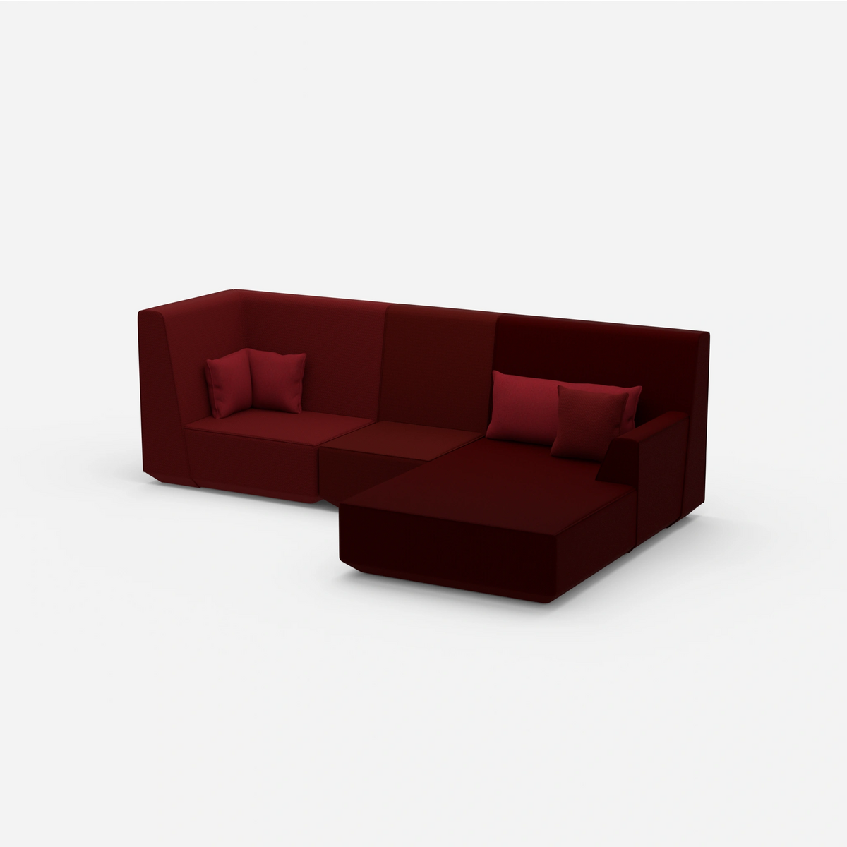 3 Personen Sofa mit Ottomane von der Seite