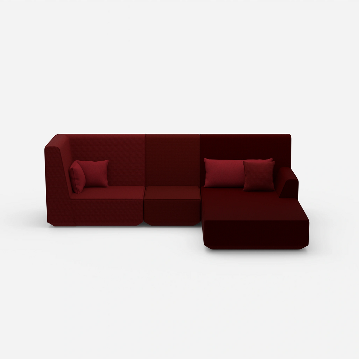3 Personen Sofa mit Ottomane von vorne