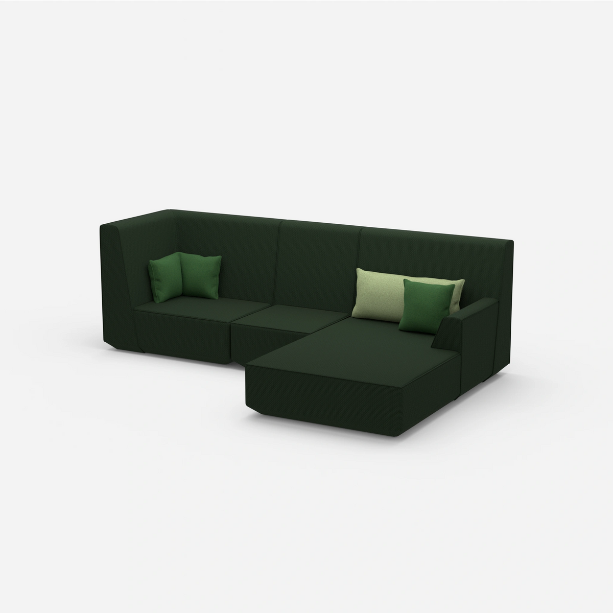 3 Personen Sofa mit Ottomane von der Seite