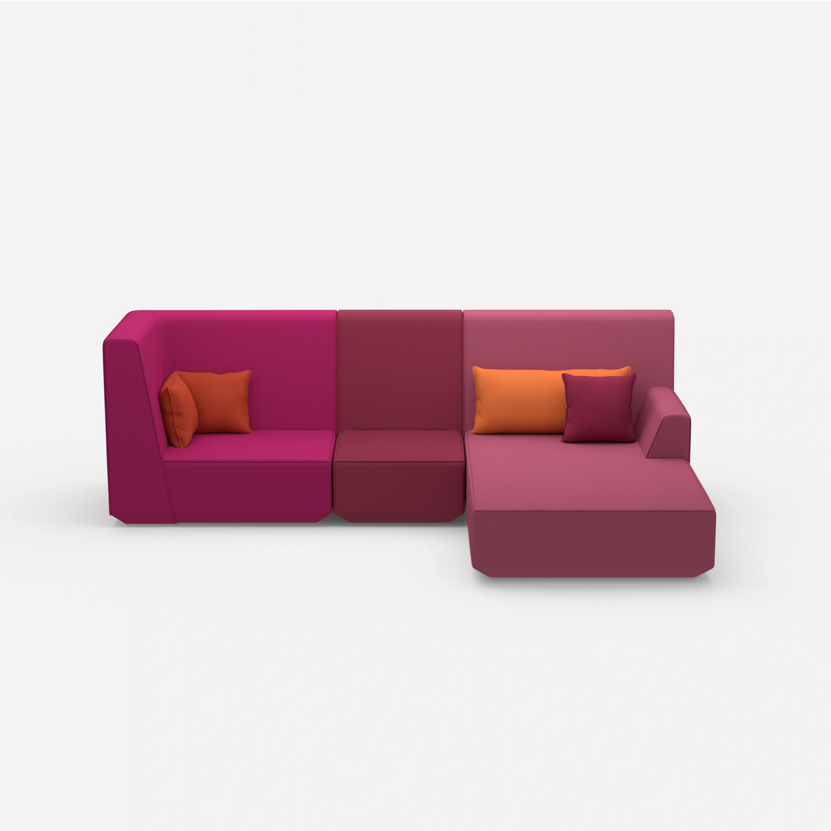3 Personen Sofa mit Ottomane von vorne