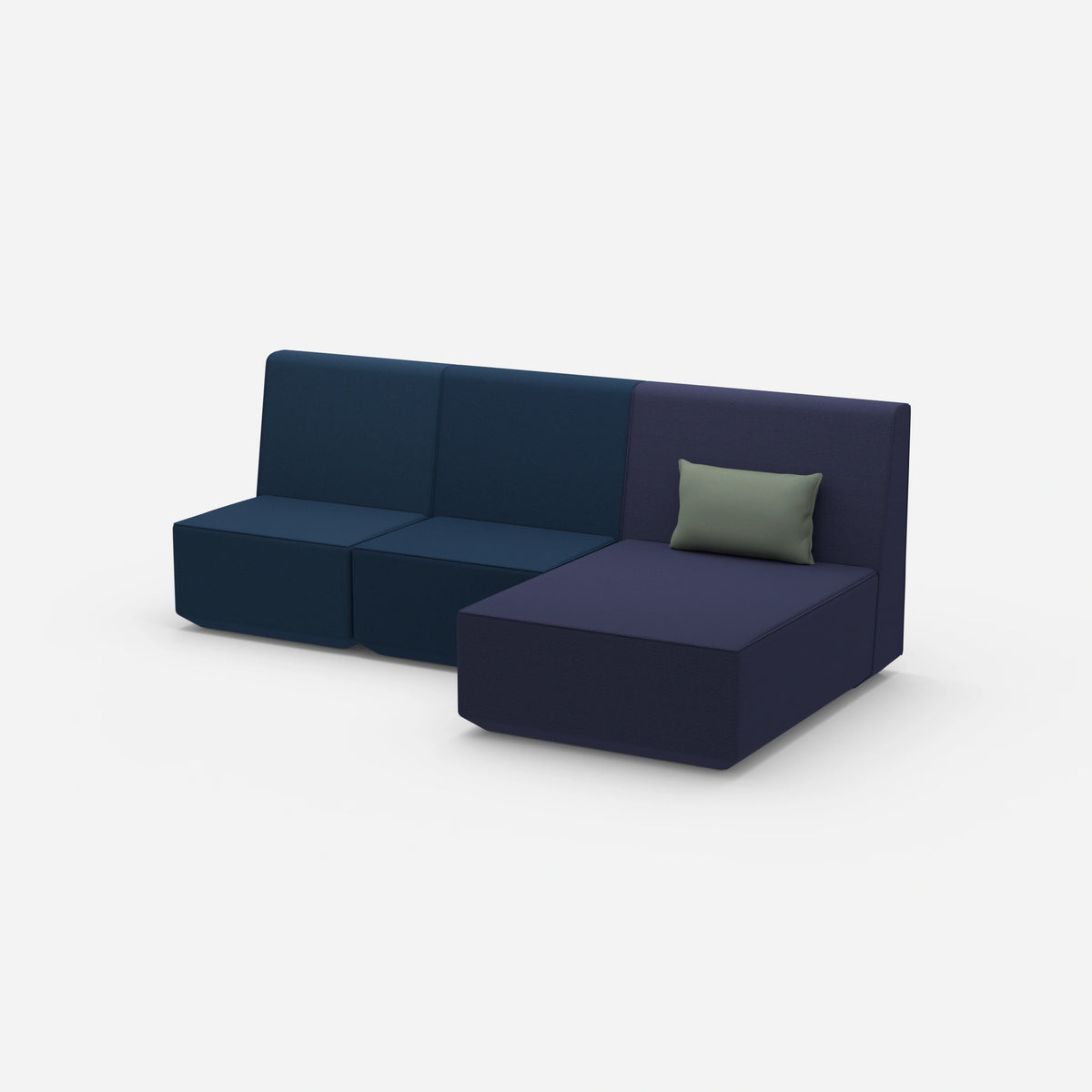 3 Personen Sofa mit Recamiere von der Seite