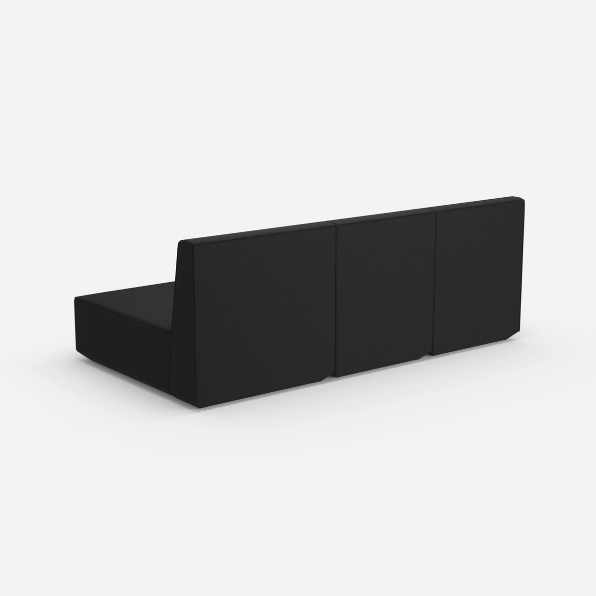 3 Personen Sofa mit Recamiere von hinten
