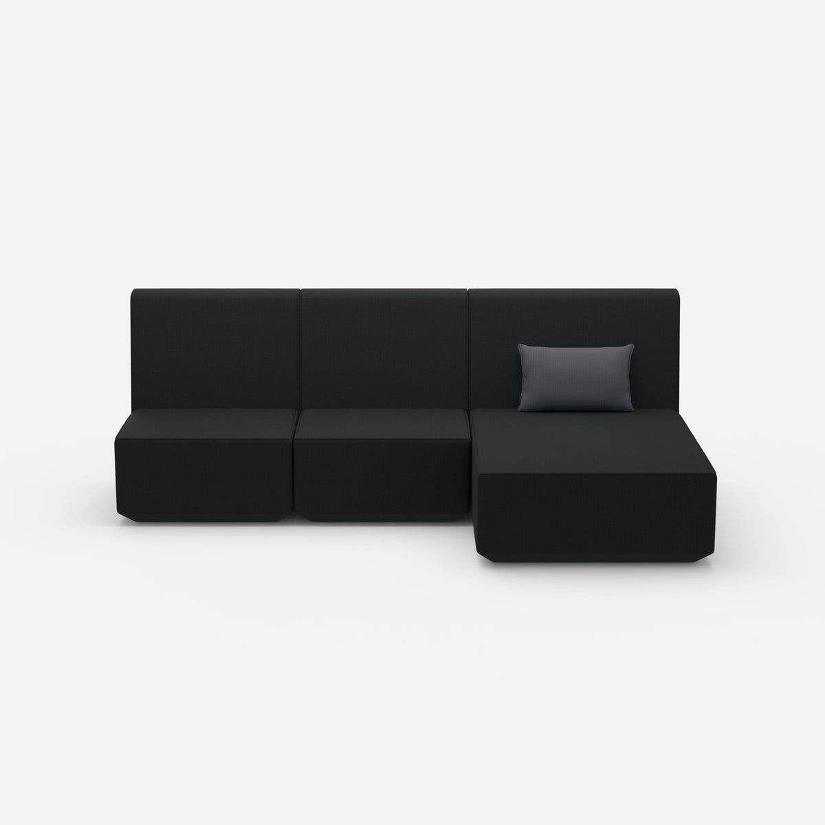 3 Personen Sofa mit Recamiere von vorne