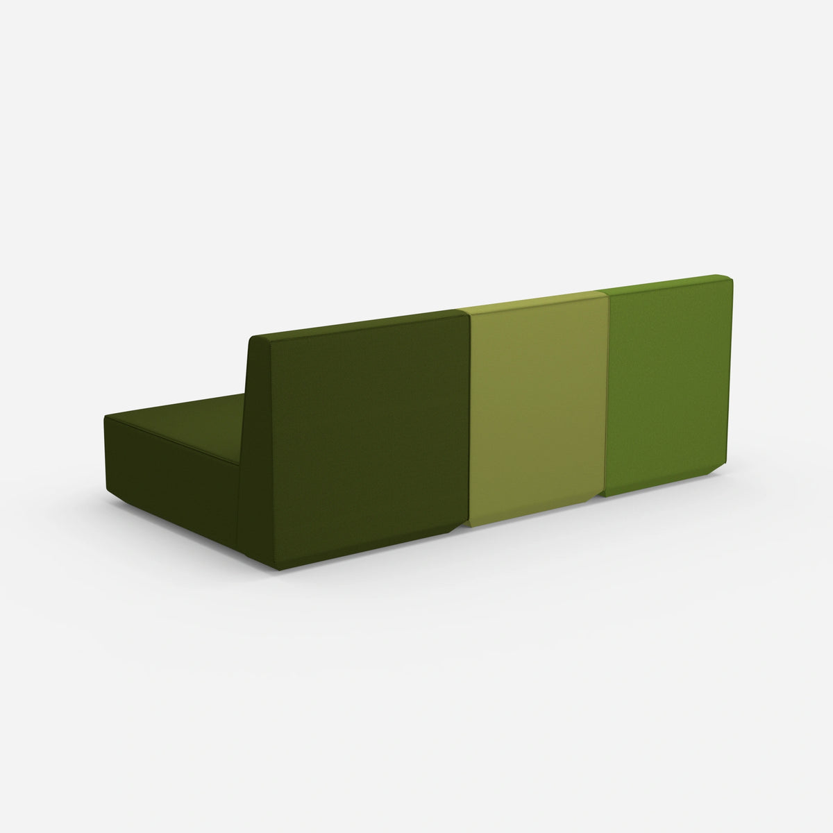 3 Personen Sofa mit Recamiere von hinten