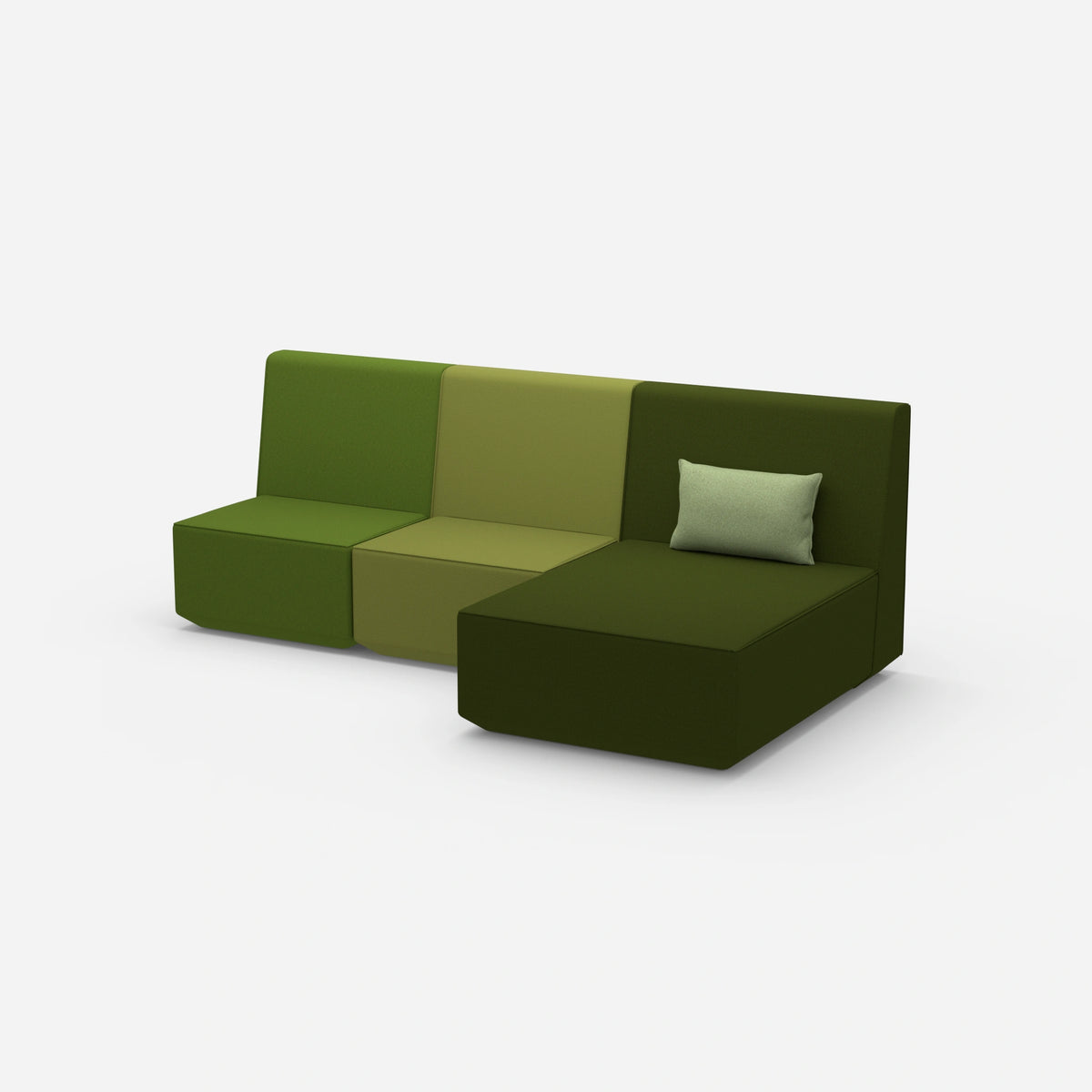 3 Personen Sofa mit Recamiere von der Seite