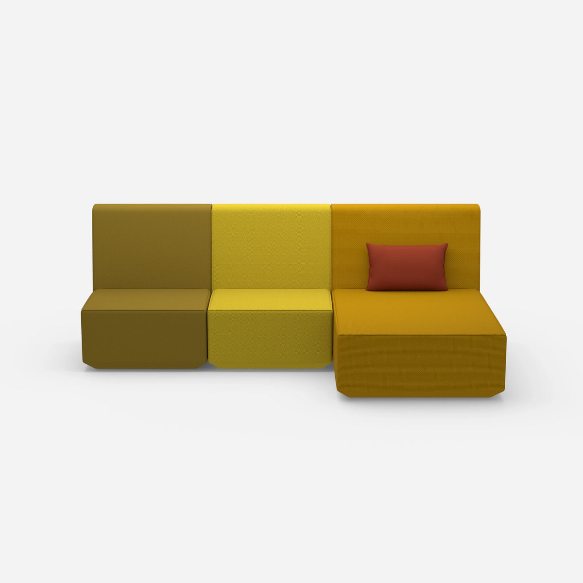 3 Personen Sofa mit Recamiere von vorne
